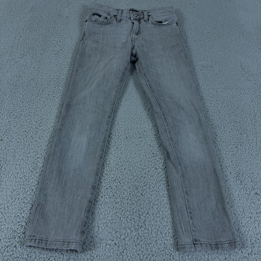 Polo Ralph Lauren Jeans Boys 10 Gray The Sullivan Slim Denim Light Wash Preppy - Picture 2 of 11